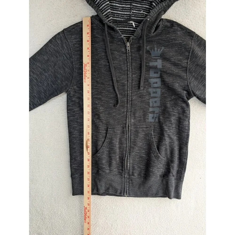 Toppers Pizza Hoodie Sweatshirt Mens Small Full Zip Cotton Employee Uniform
